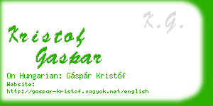 kristof gaspar business card